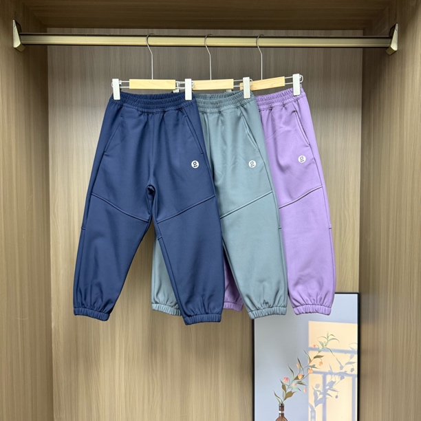 秋冬季加绒儿童松紧腰休闲裤中大童男女童防风裤
