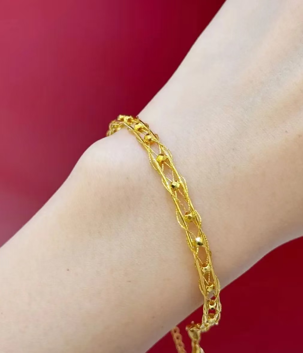 【陈总推荐】足金999蹦迪花丝手链（QIC质检+一物一证）