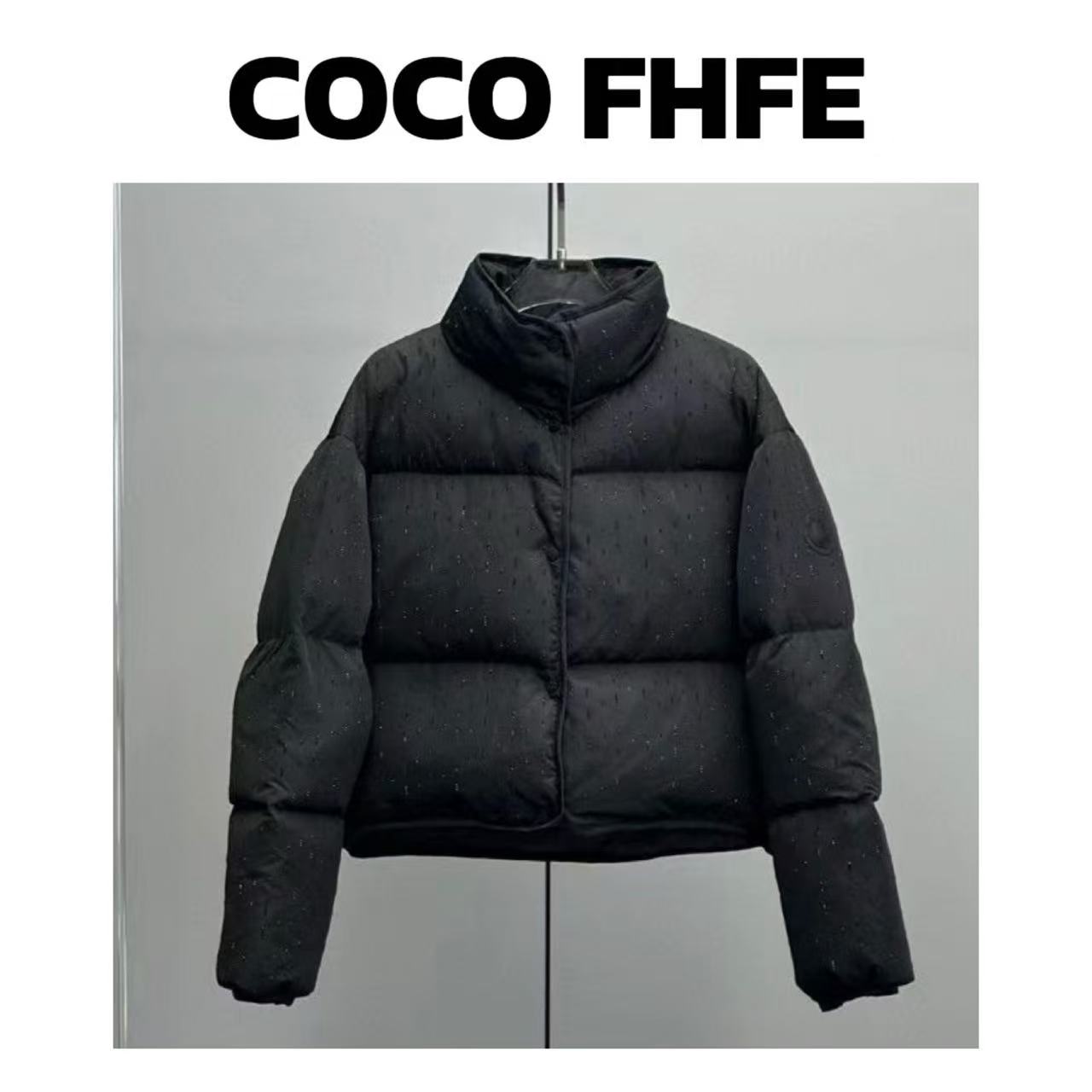 COCOFEFH【蒙1.3w】杨紫同款烫钻羽绒服短款保暖面包鹅绒服滑雪服