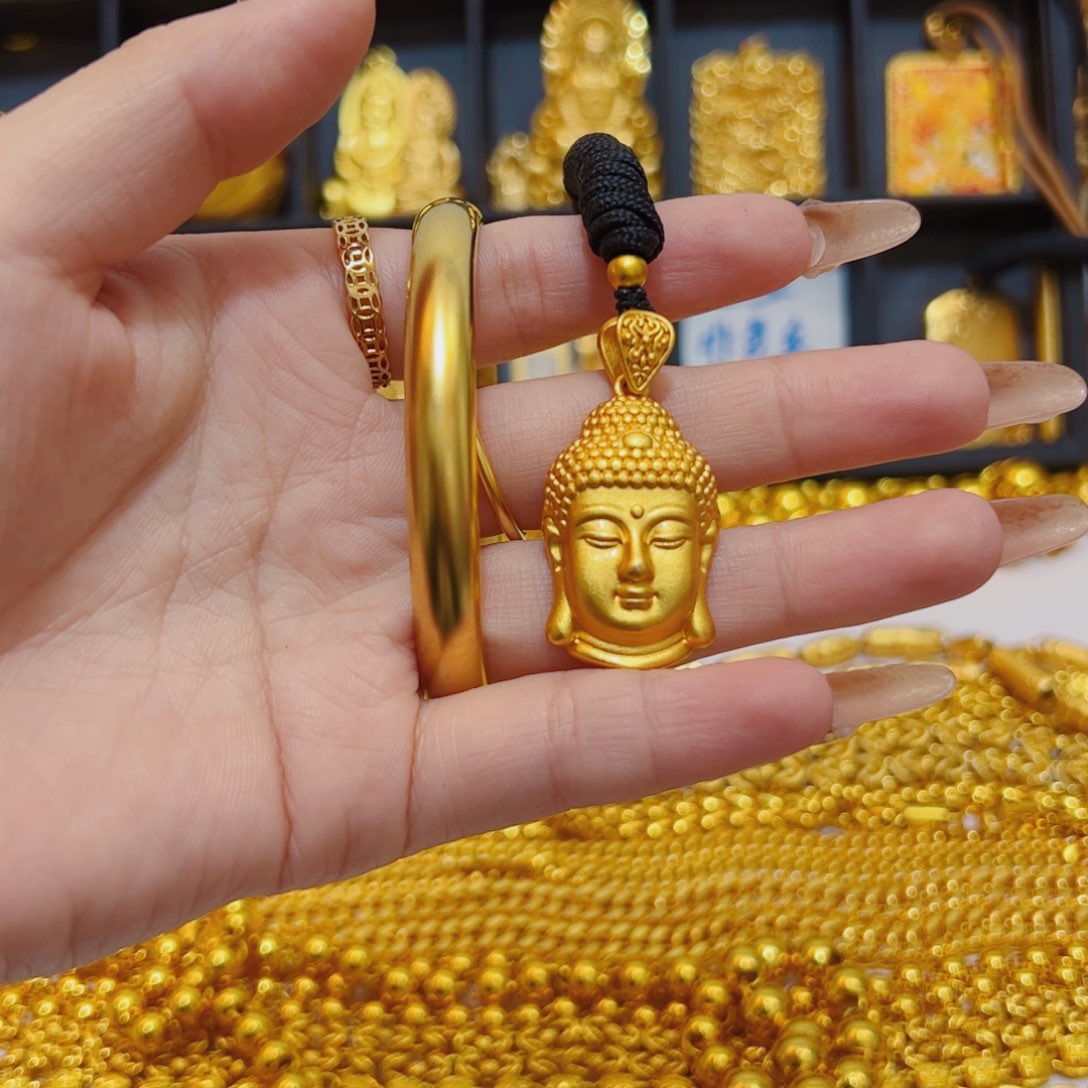 合金无合金无泥鳅背手镯62圈口加小佛头