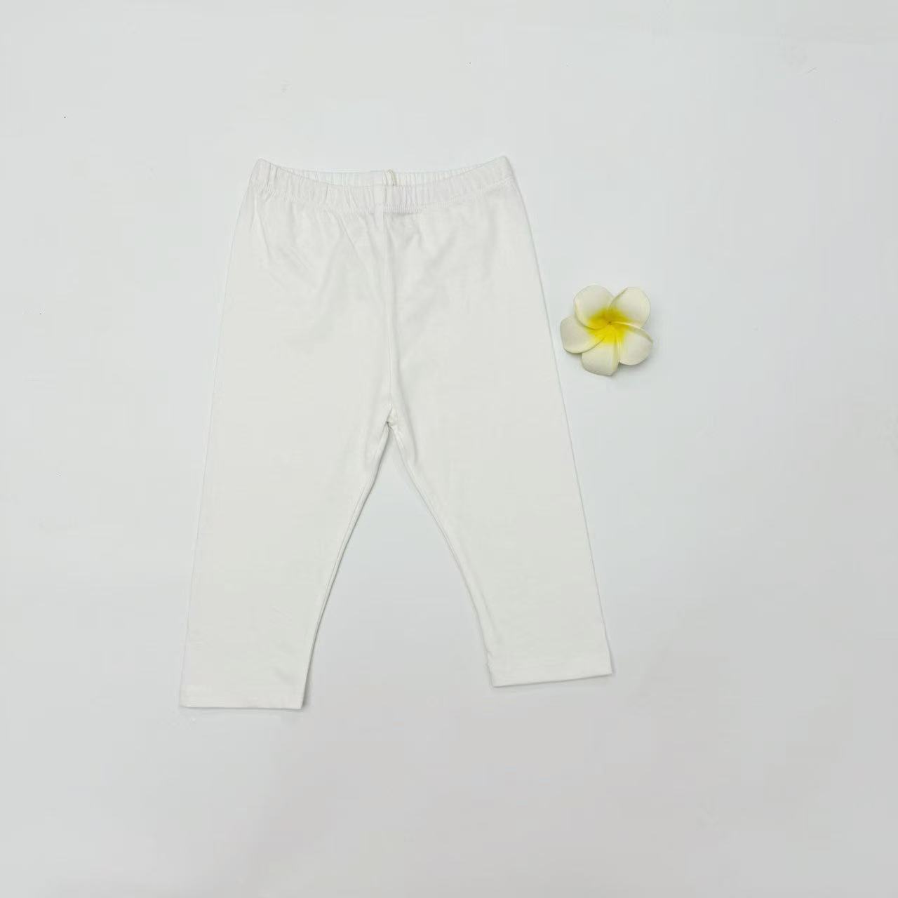 朵啦安琪打底裤夏季女童宝宝新款洋气儿童休闲裤中小童纯色白色