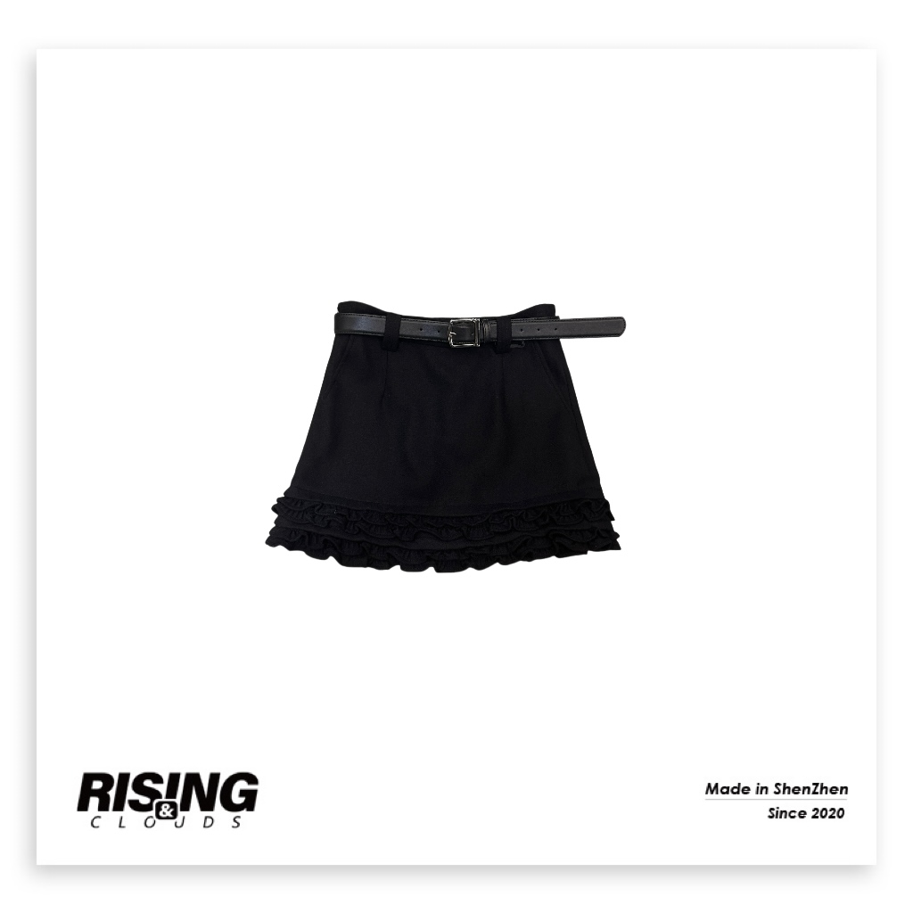 【莎莎】深圳南油秋冬”木耳边拼接赫本风裙”100382