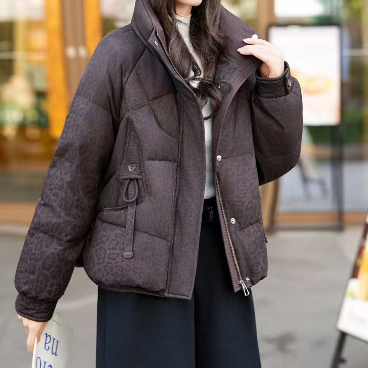 25808大码女装宽松豹纹外套（衣长69左右/6x胸围70左右）