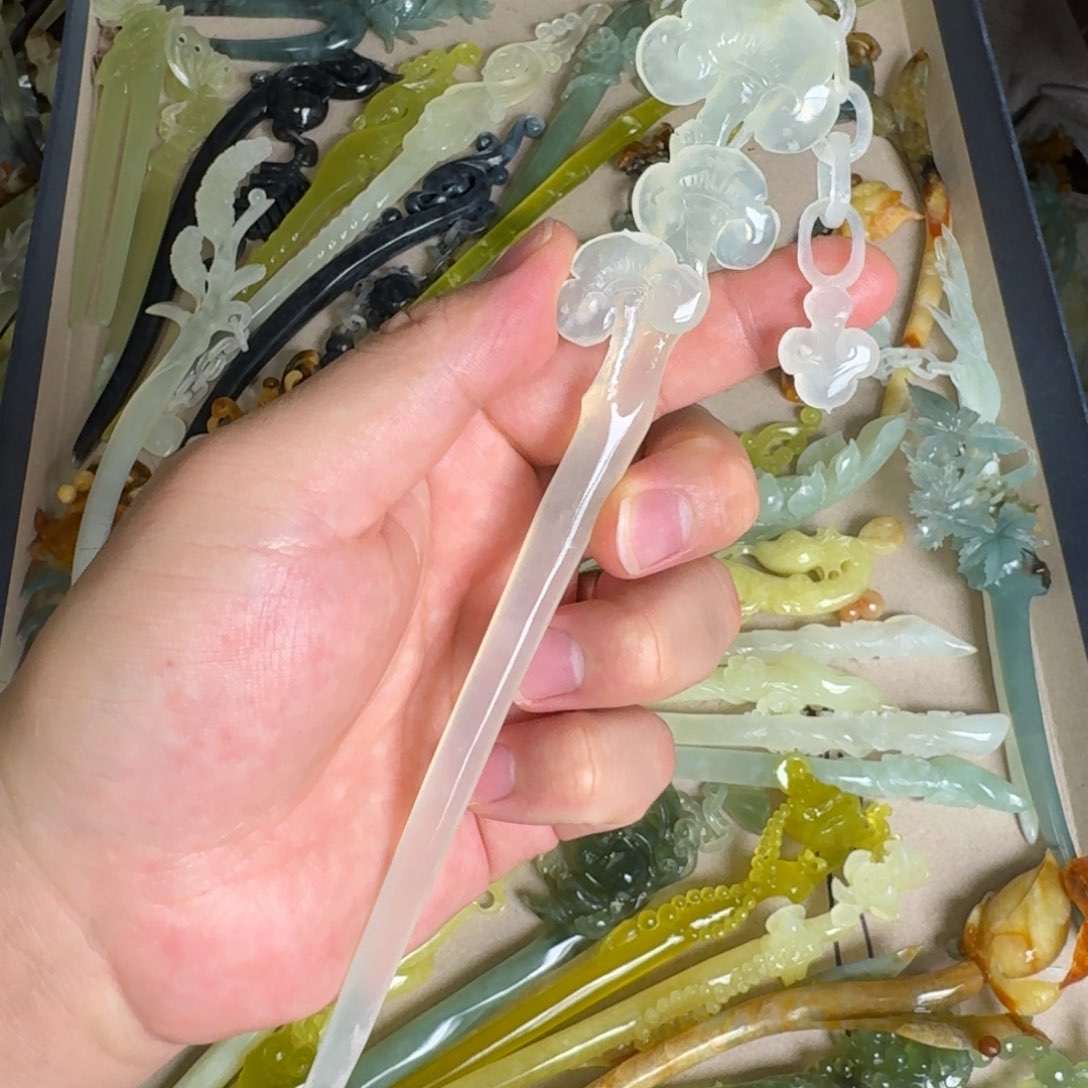 岫玉发饰未镶嵌岫玉发簪就是好看