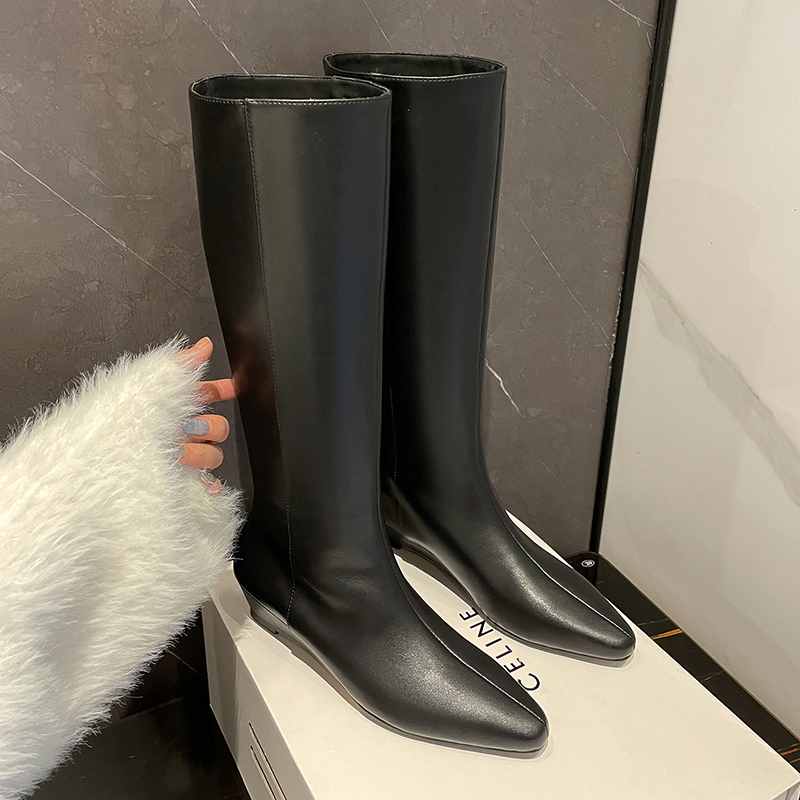 2290/牛皮牛皮断码不加单直筒一脚蹬长靴