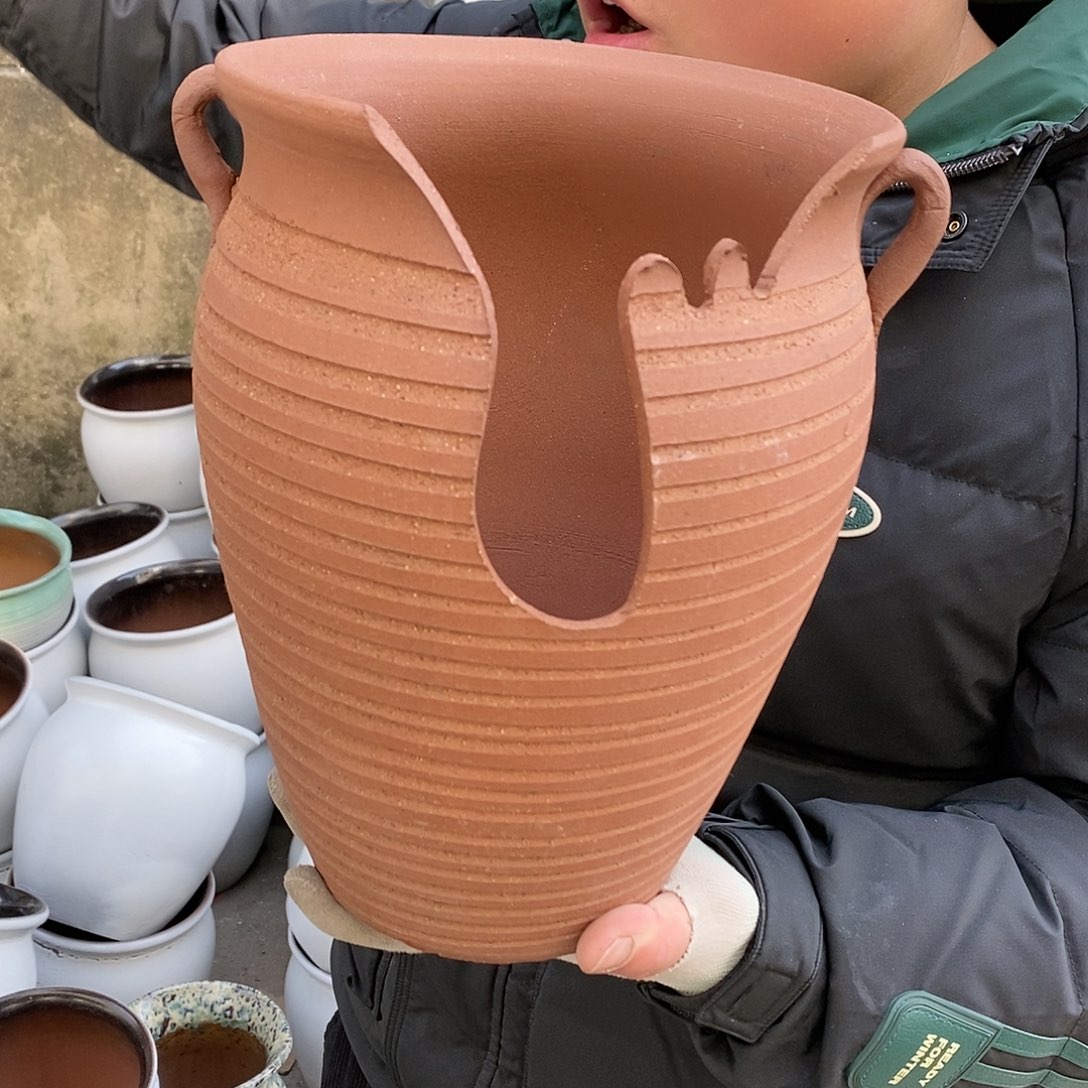 紫砂花盆瑕疵口20高26