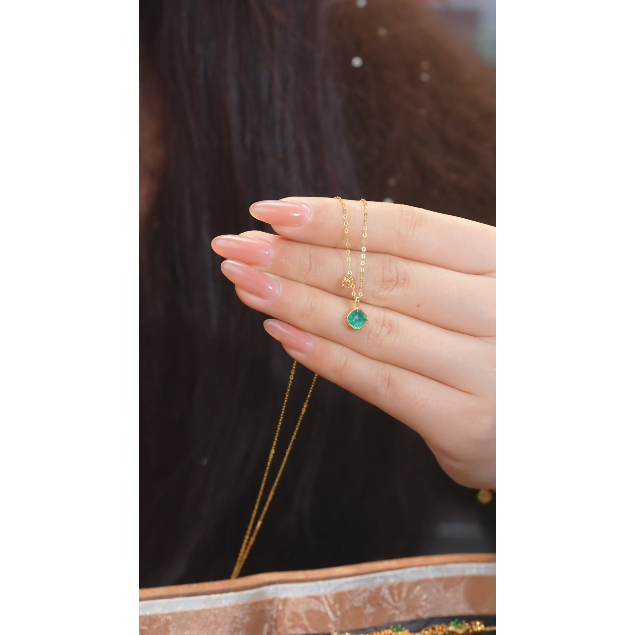 祖母绿项链18K金镶嵌（1ct）@@U6078