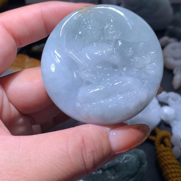 翡翠未镶嵌颈饰保真天然A货翡翠