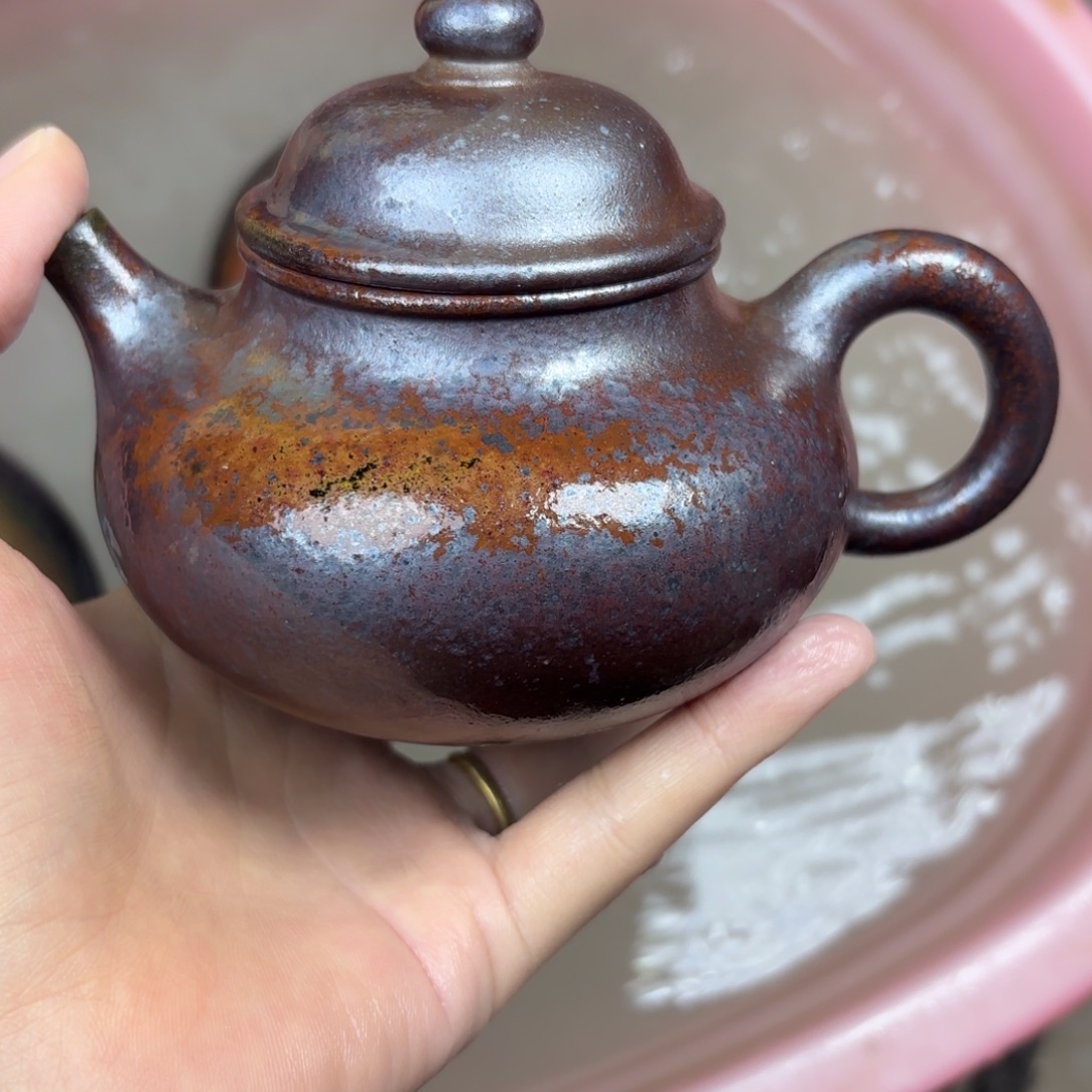 紫砂茶壶柴烧紫砂天青容天