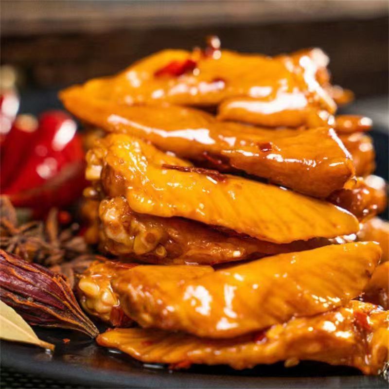 四川风味香辣味椒香味鸡翅香卤冷吃翅尖美食下酒菜休闲零食熟食