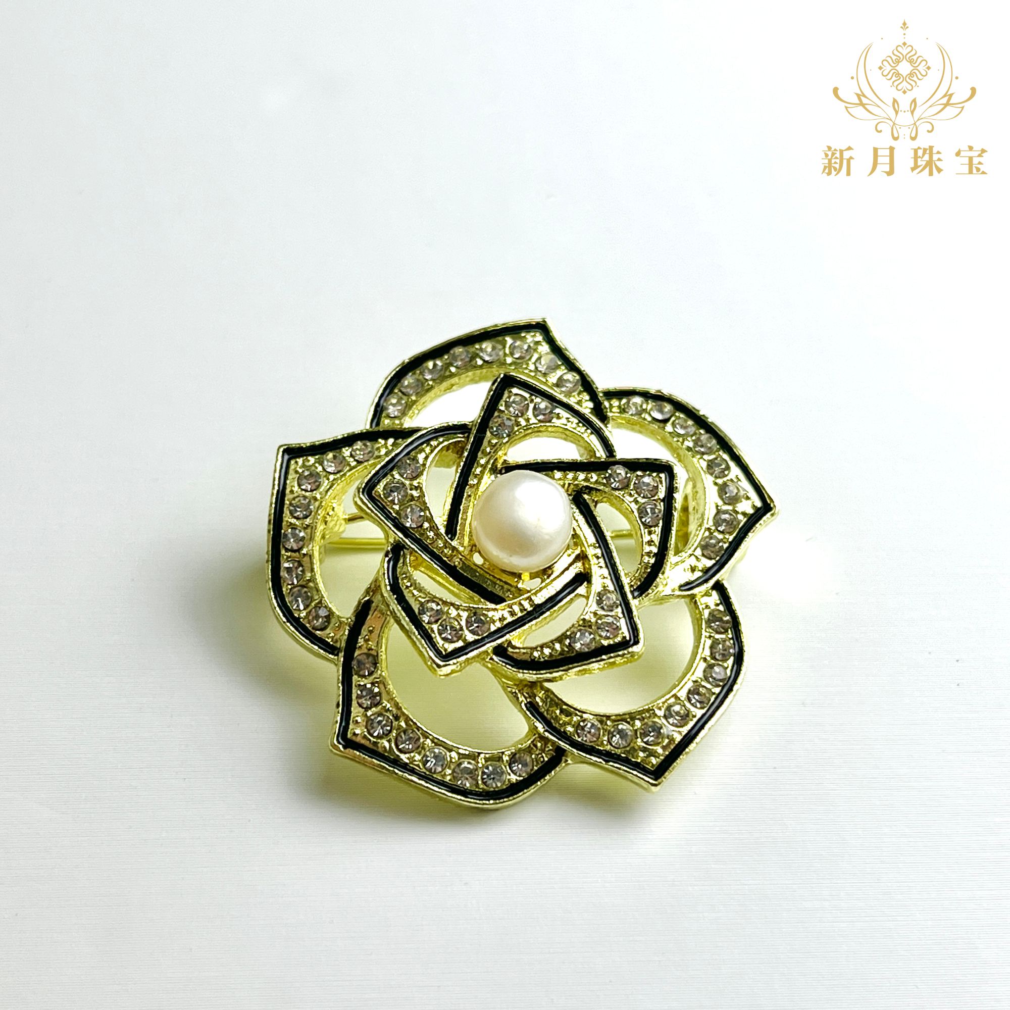 淡水珍珠山茶花胸针-多样性发一