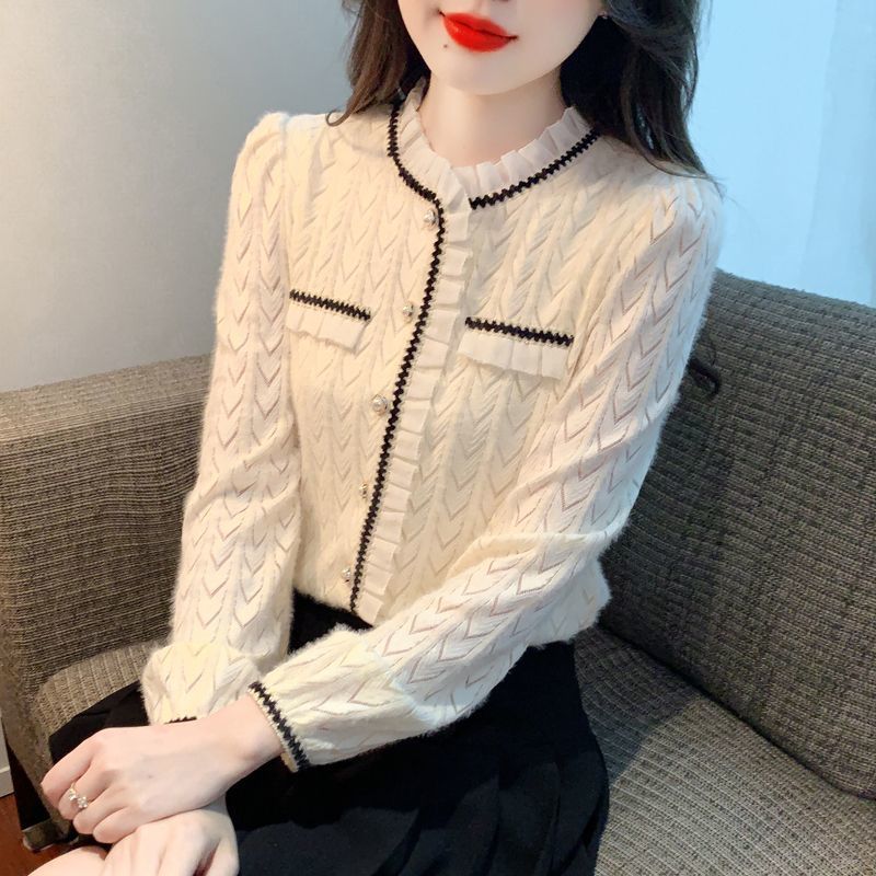 小香风蕾丝衫女2025秋冬新款法式洋气减龄衬衫百搭气质显瘦上衣潮