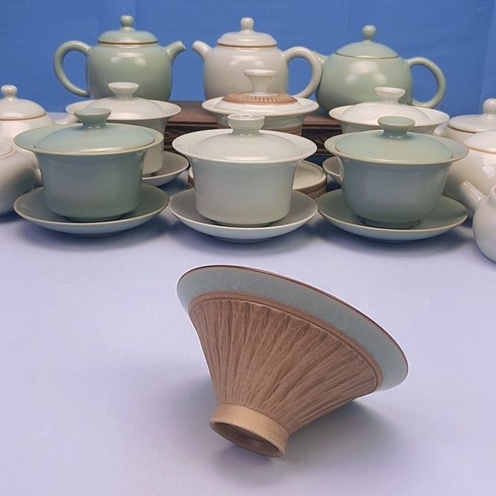 杯重工跳刀冰花抖笠杯原矿原釉原产地