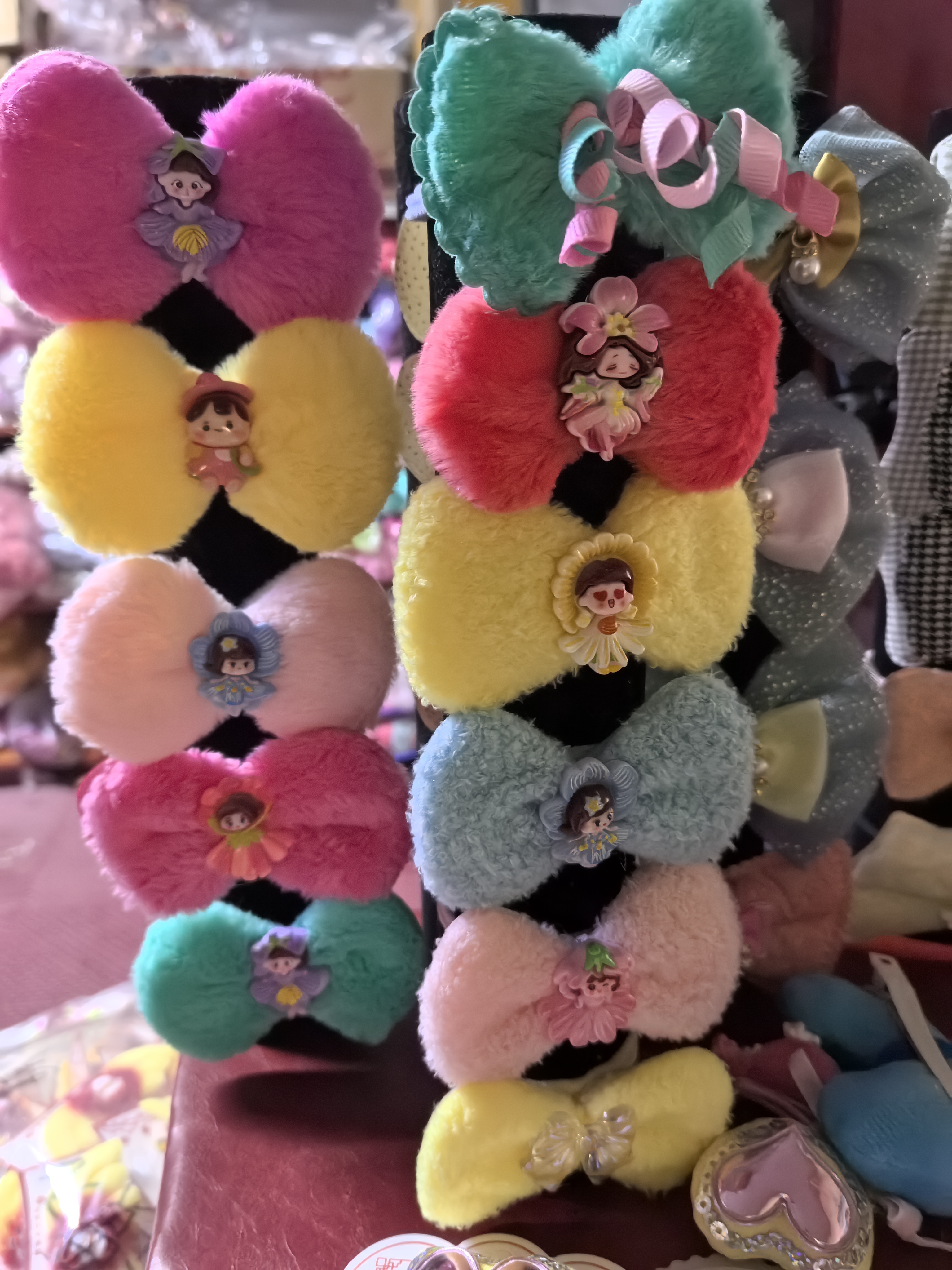 新款红黄蓝绿粉蓝色可爱卡通儿童发饰适合节日佩戴