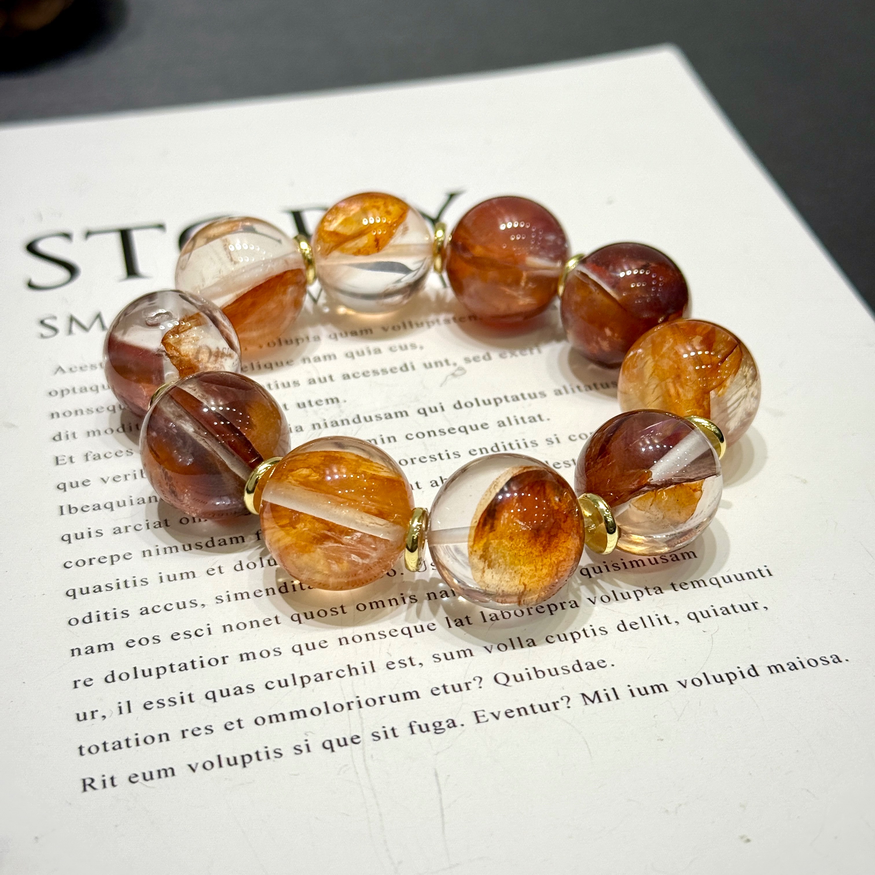 Gloire/古名红胶花手串卡约18MM（15天内发货）