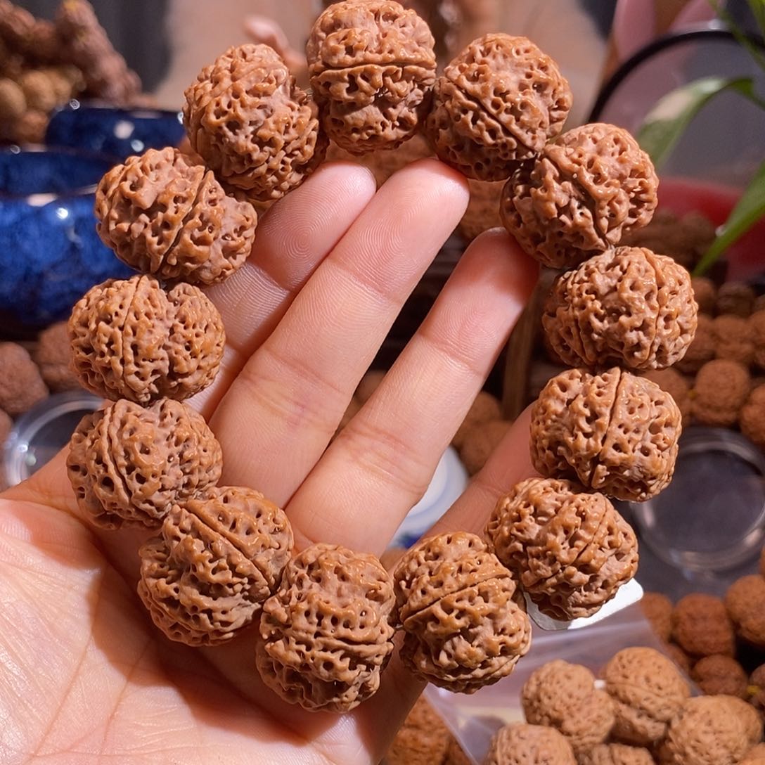 金刚菩提手串粗筋双龙梅花25mm