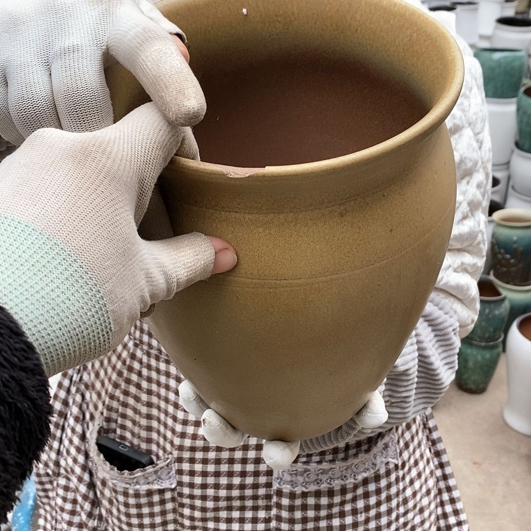 紫砂花盆瑕疵口20高26