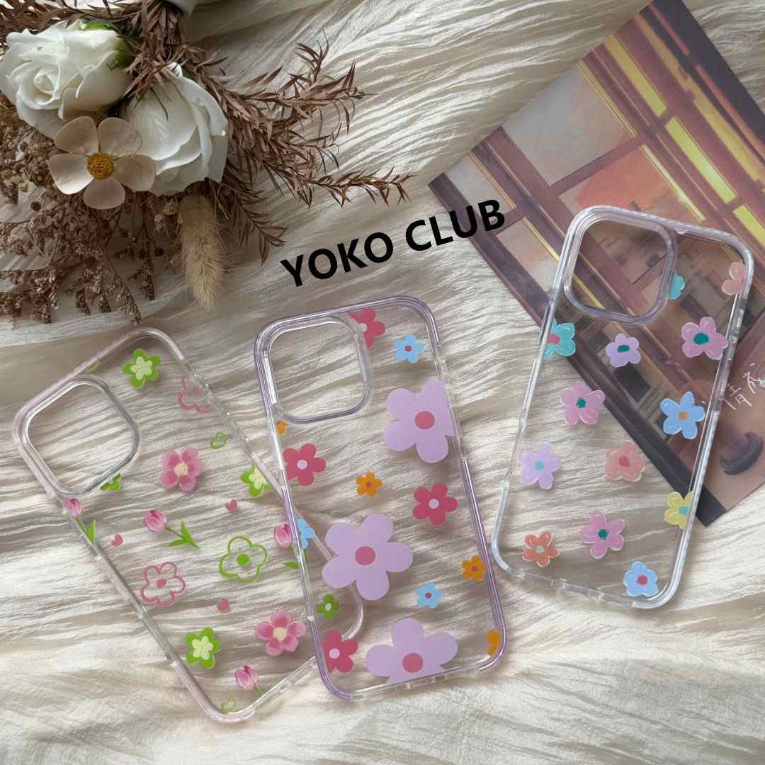 【彩色花朵】适用苹果16promax手机壳防摔简约透明软胶iPhone16pro