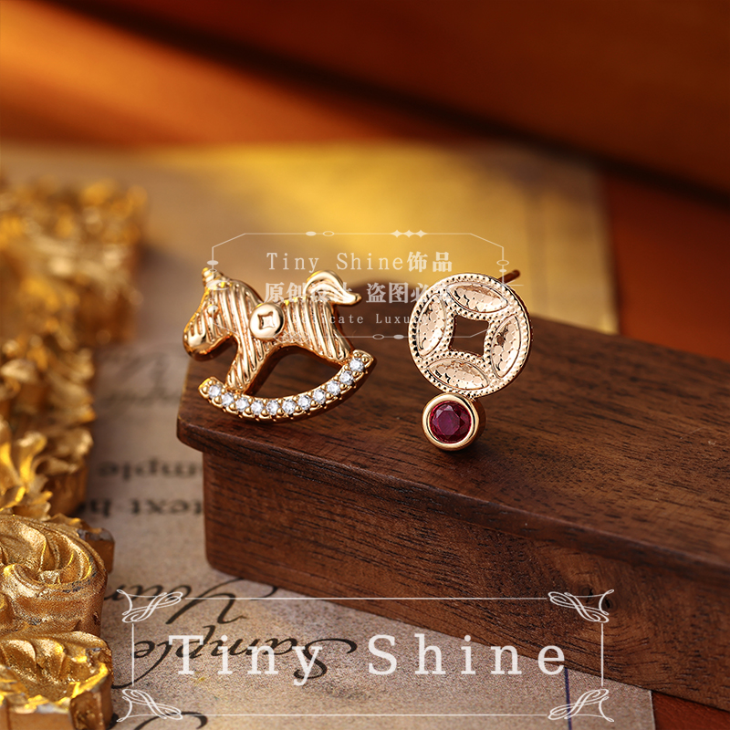  镀K金 60205【马上有钱】限定 秋冬Tiny Shine耳钉