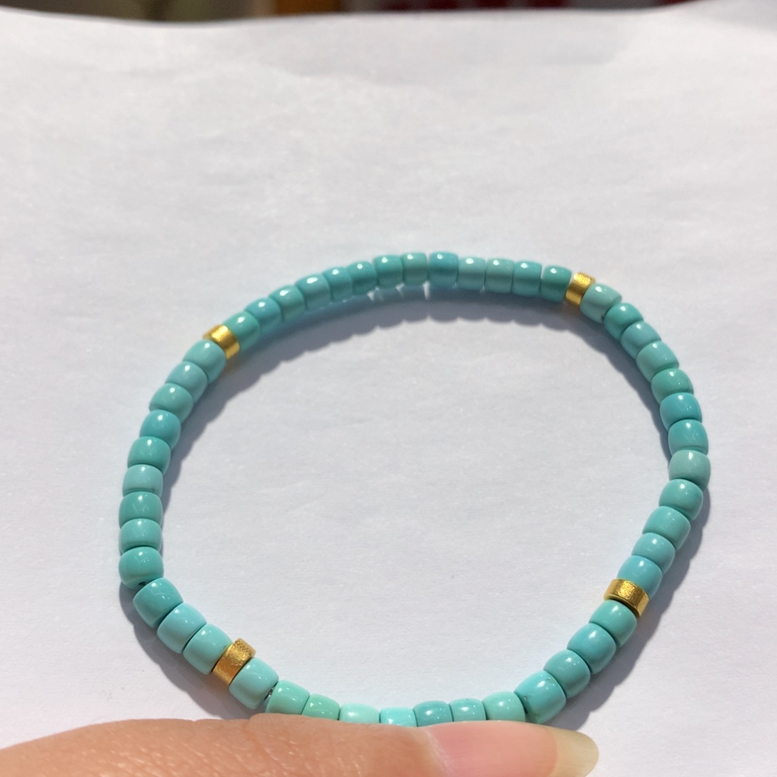 18K金镶嵌绿松石单圈