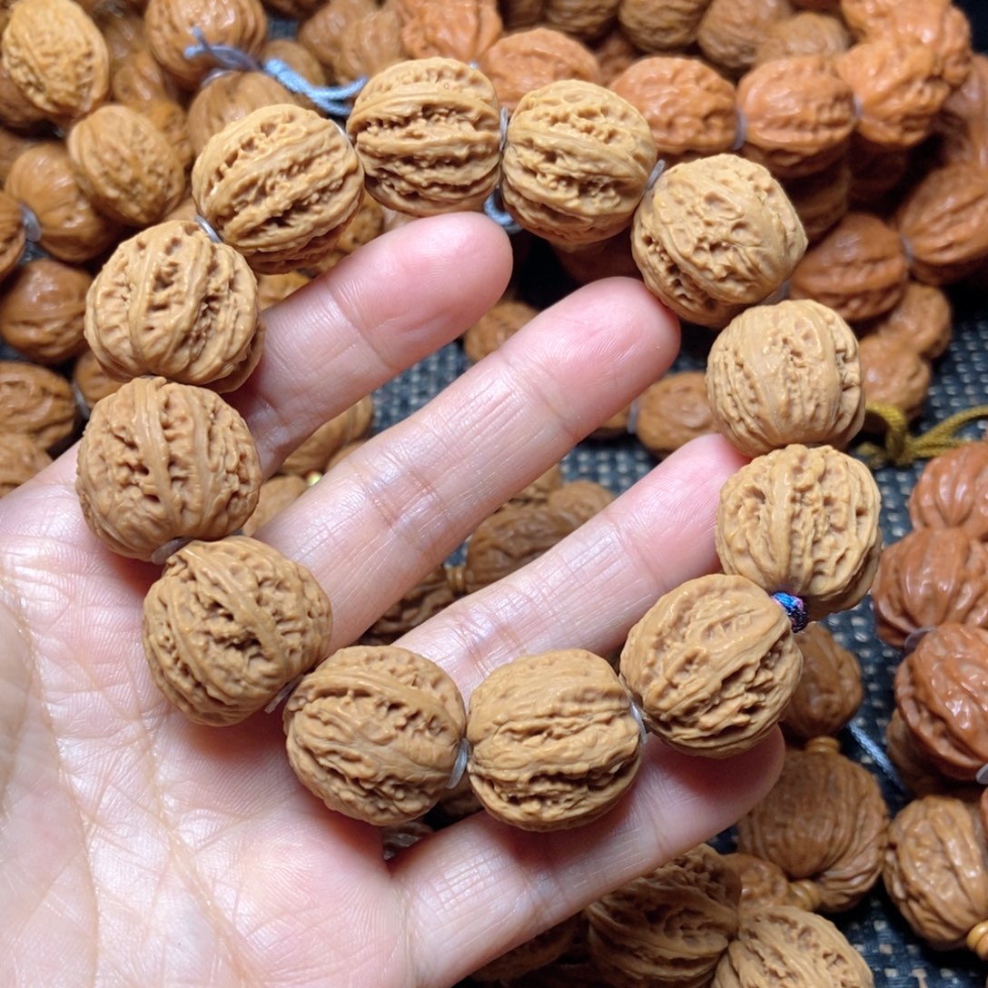 好***伴手串桃核白茬京八棱