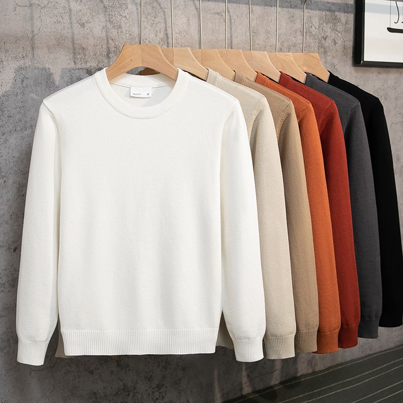 秋冬男士毛衣针织T恤圆领弹力修身打底衫长袖上衣