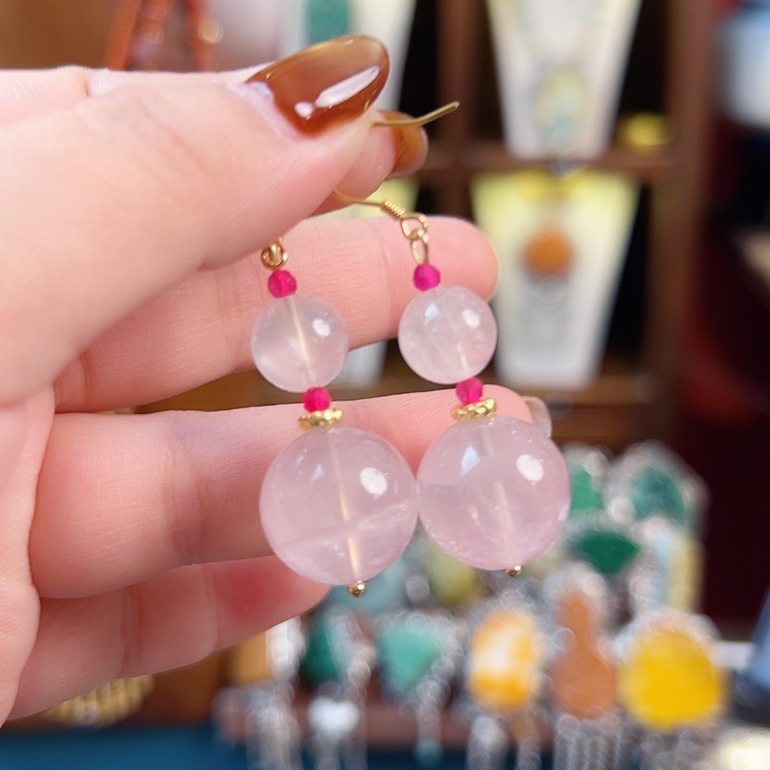 玛瑙未镶嵌挂件耳环