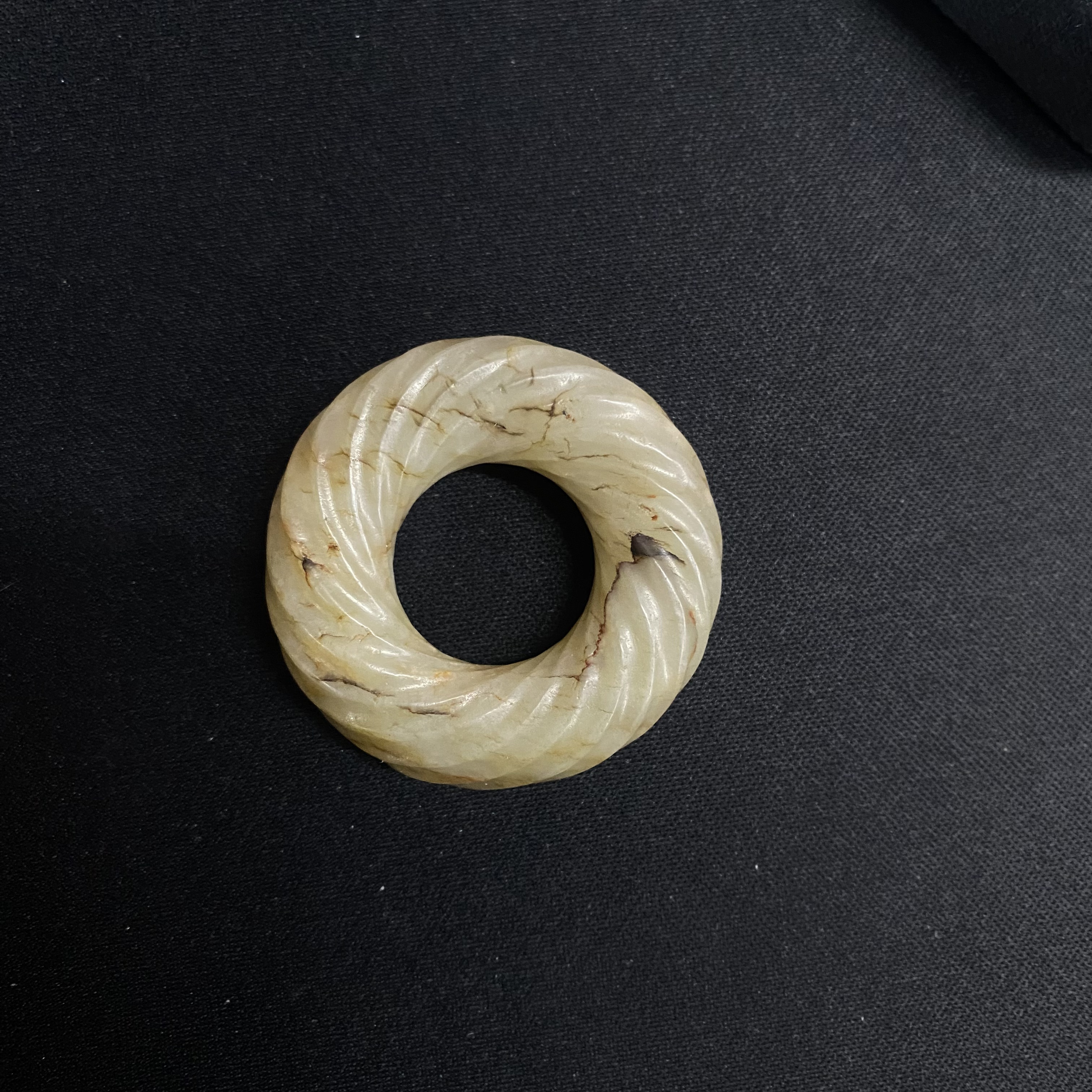 明代和田玉绞丝环-NX