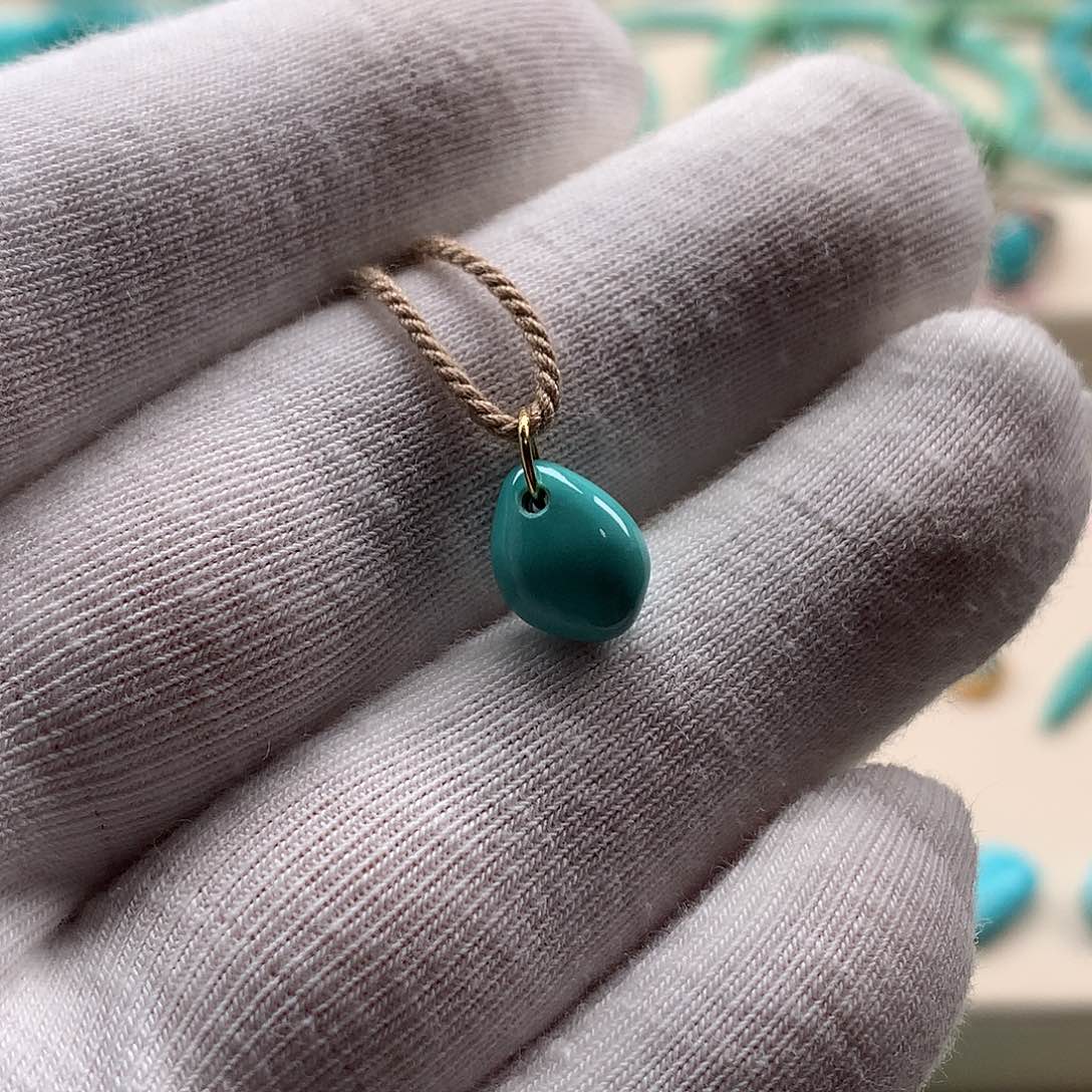 绿松石18K金镶嵌颈饰