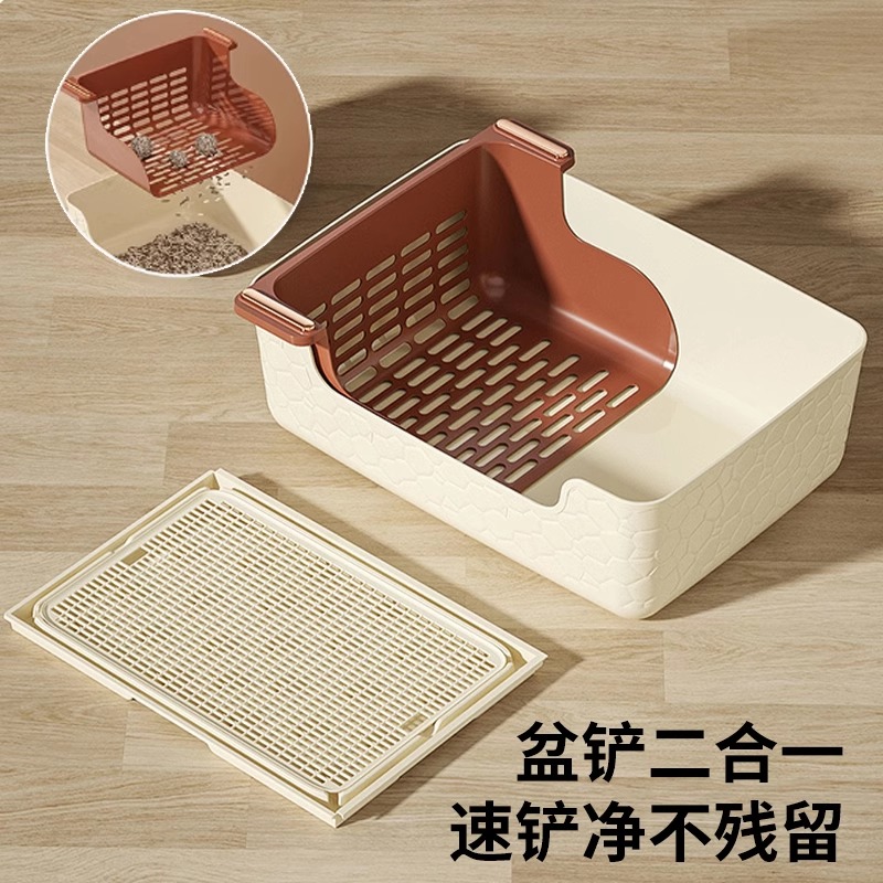 猫砂盆猫砂铲二合一超大号猫厕所猫沙盆屎盆防外溅半封闭猫用品