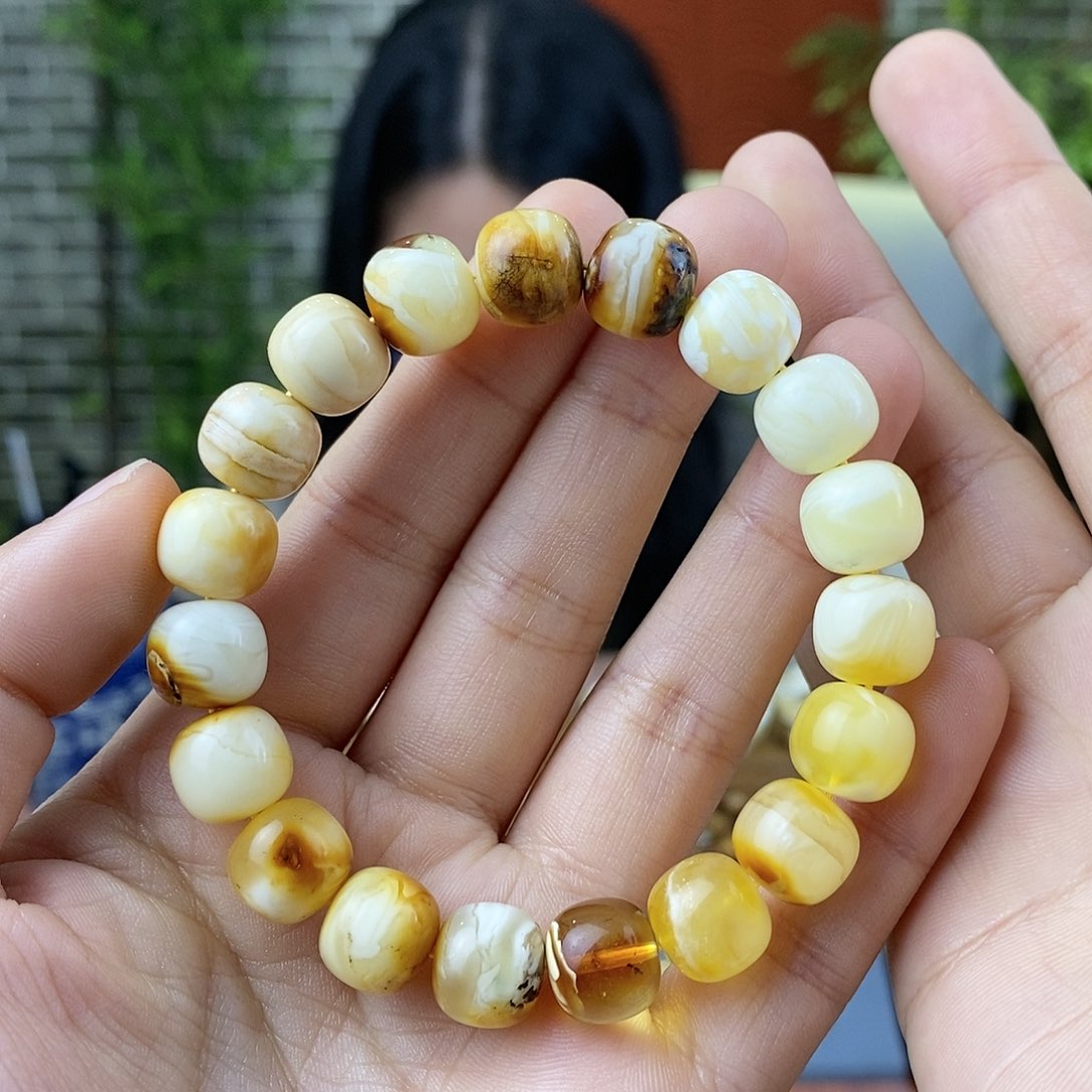 蜜蜡珠宝奇石未镶嵌蜜蜡手串11mm