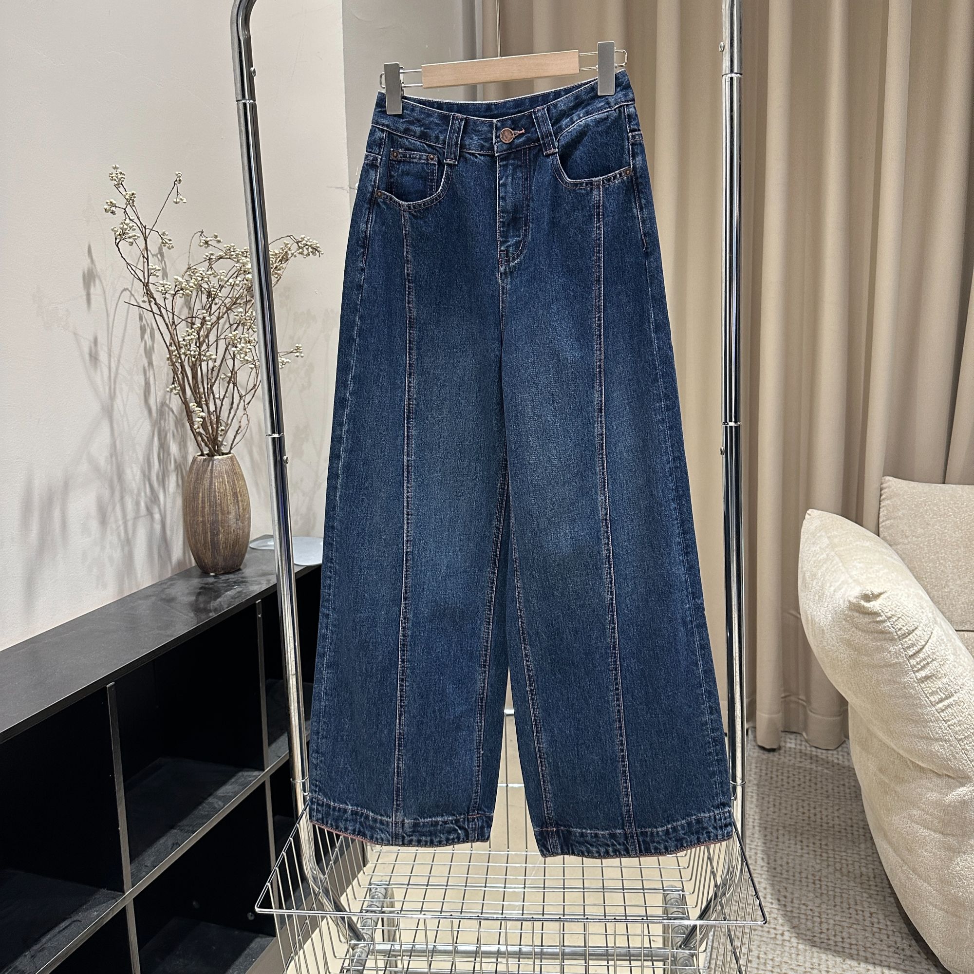 【559】秋冬款【腿型救星】无弹弯刀牛仔裤 整体AE明线设计