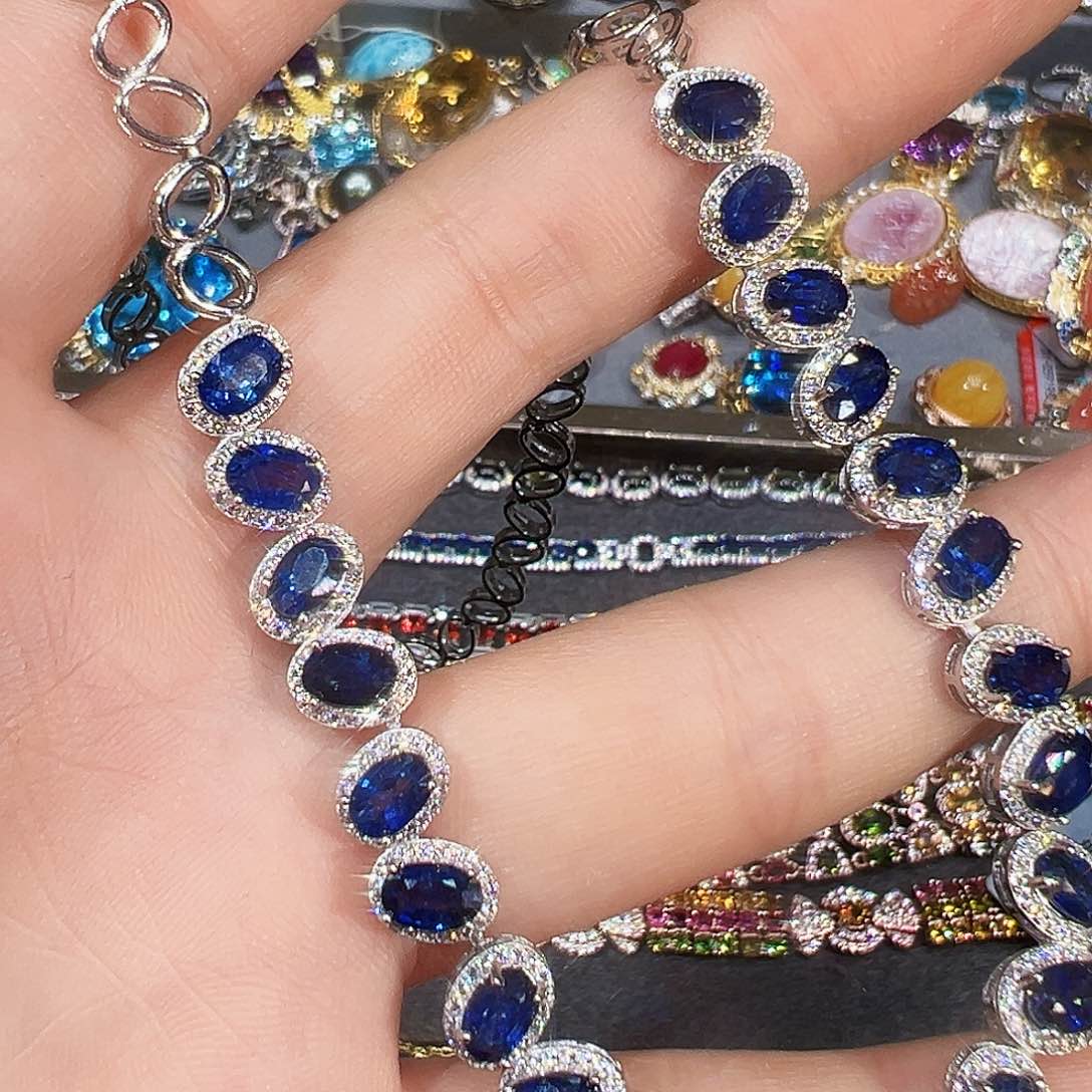 银S925镶嵌珠宝奇石蓝宝石喜**?