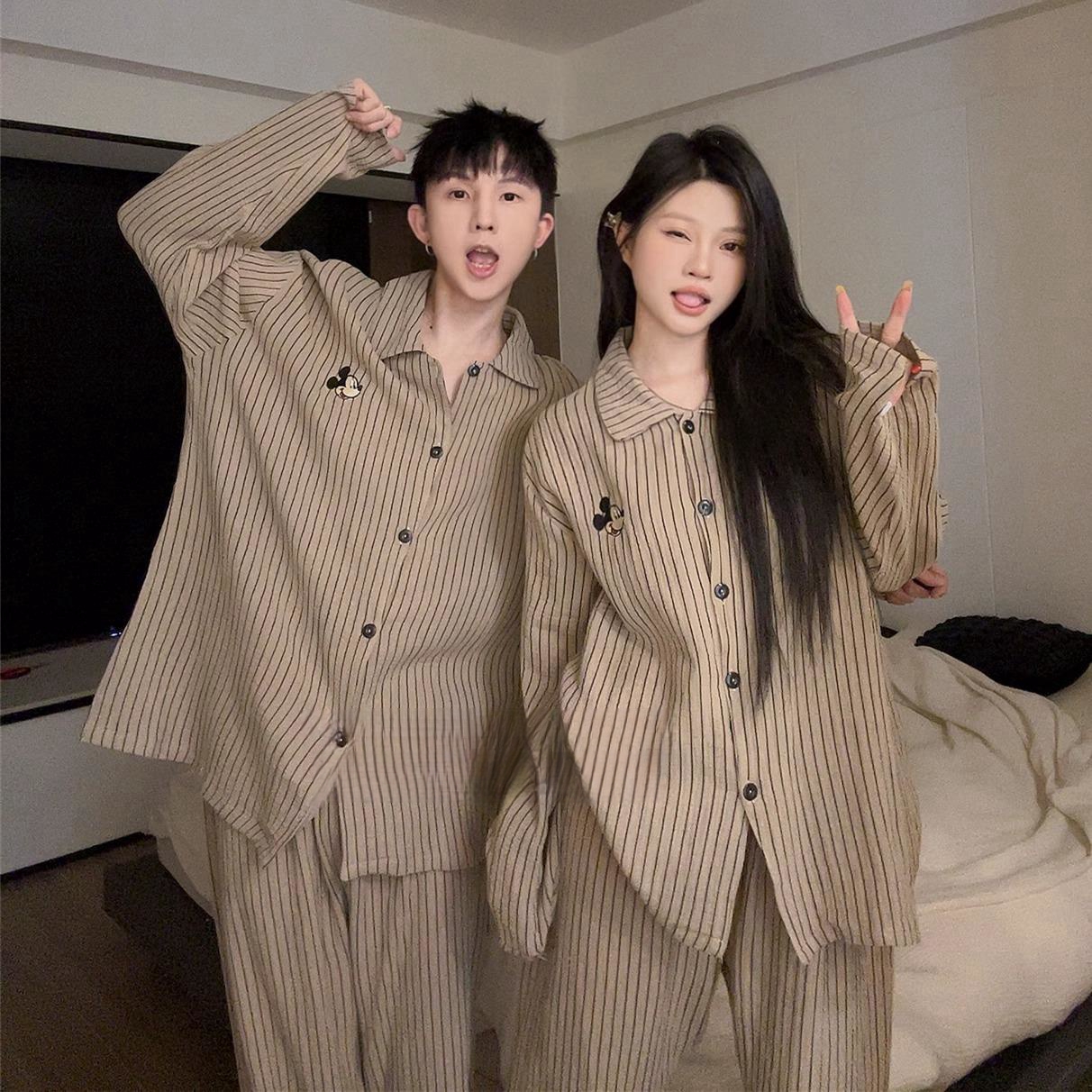 【情侣云朵绵】2025新款可爱睡衣女长袖情侣潮牌春秋季个性男家居服