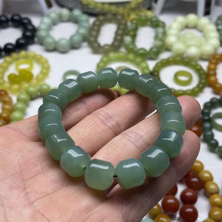 蛇纹石玉手串13+未镶嵌