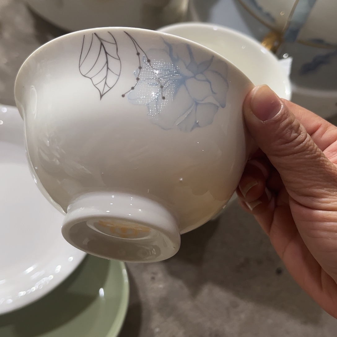 瓷片高脚碗十个4.5寸