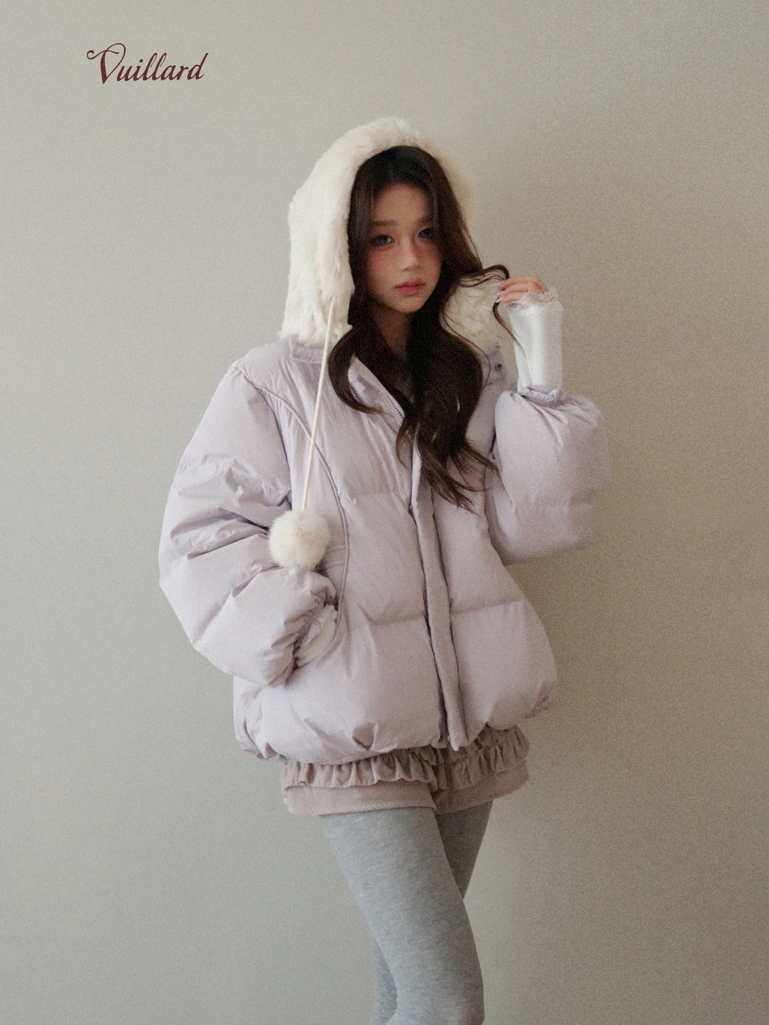 vuillard【芋泥蛋糕Taro】少女感软呼呼保暖连帽白鸭绒羽绒服外套