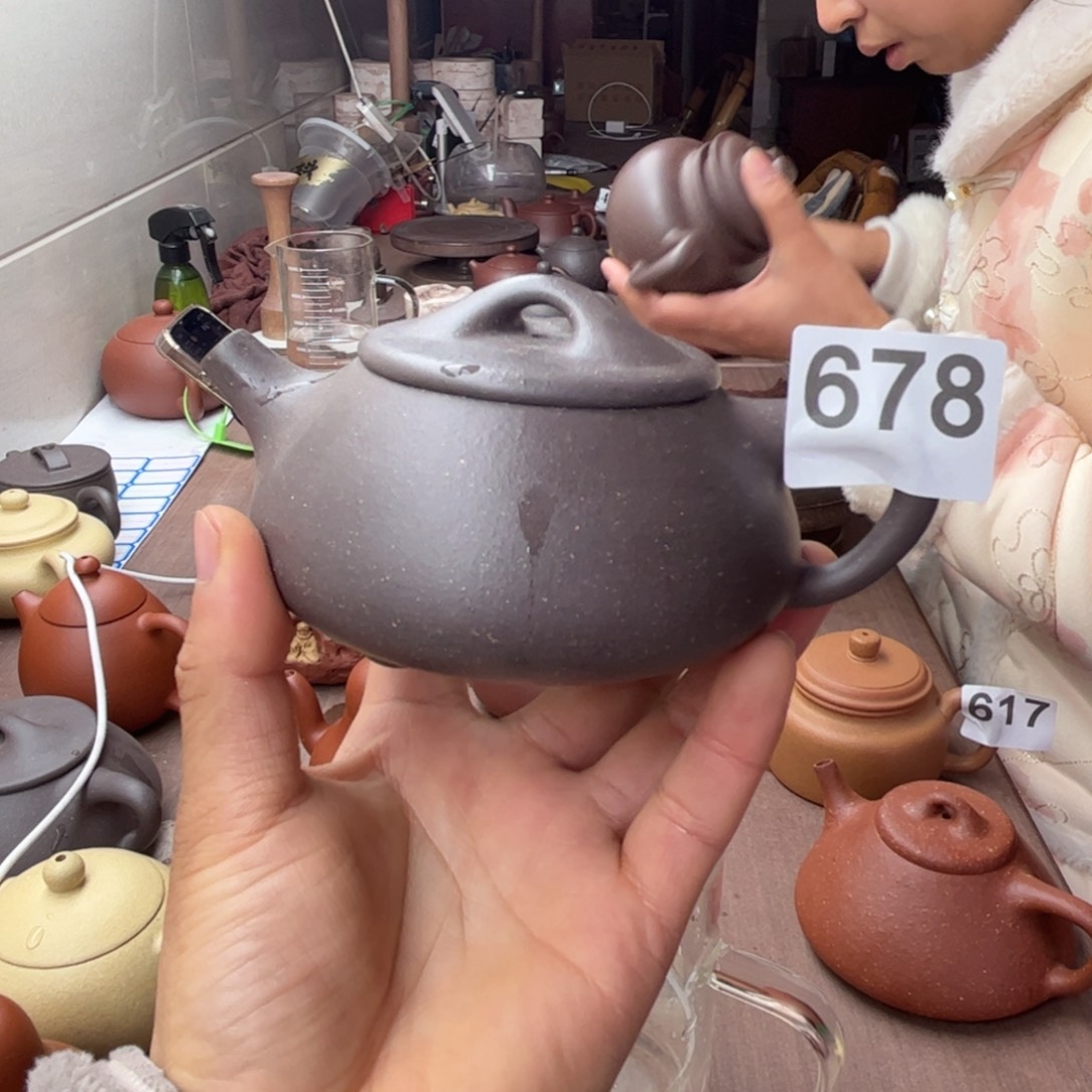 紫砂茶壶E****e天青全手工石瓢260左右