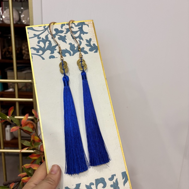 铁合金布艺耳饰 流苏耳挂无耳洞耳环汉服配饰