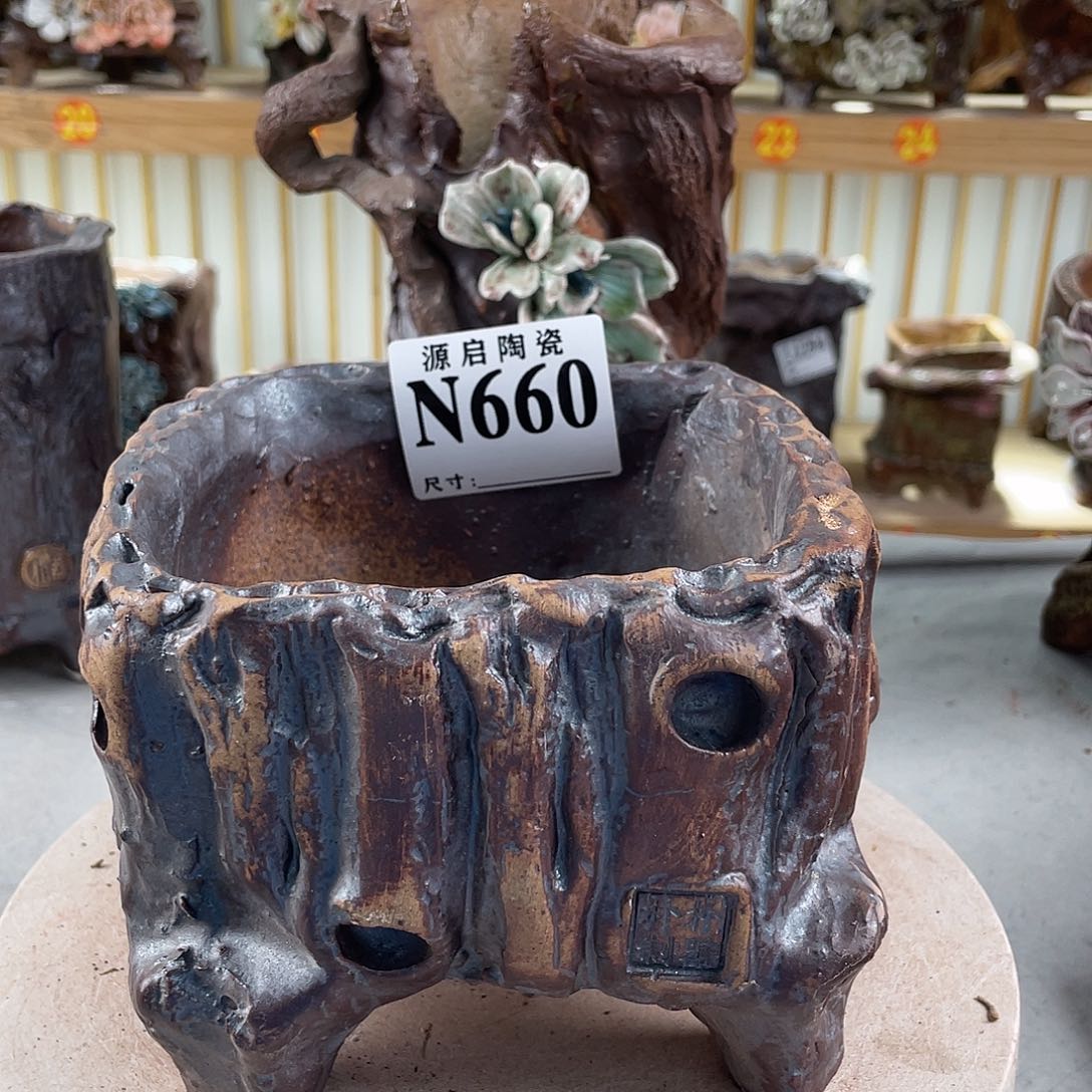 紫砂花盆景德镇陶瓷花盆660