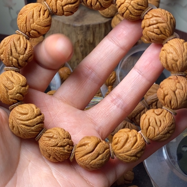 文玩核桃手串秦岭野生龙纹桃核18