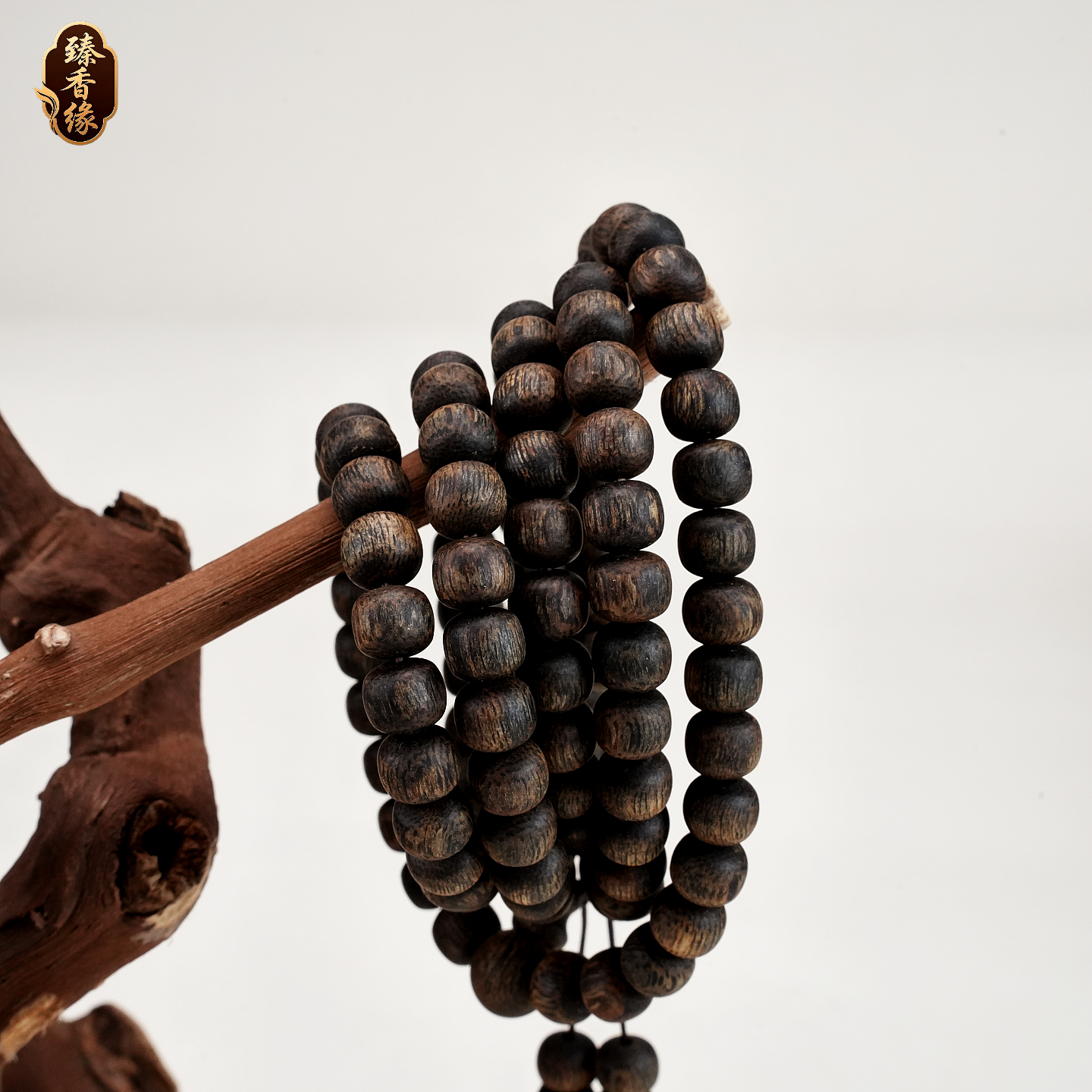 沉香臻香缘海南尖峰岭莺歌绿奇楠7mm苹果珠多圈手串99沉