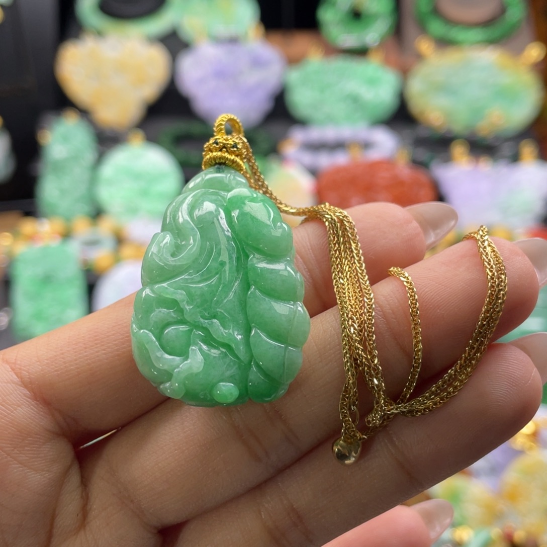 翡翠未镶嵌颈饰代编织