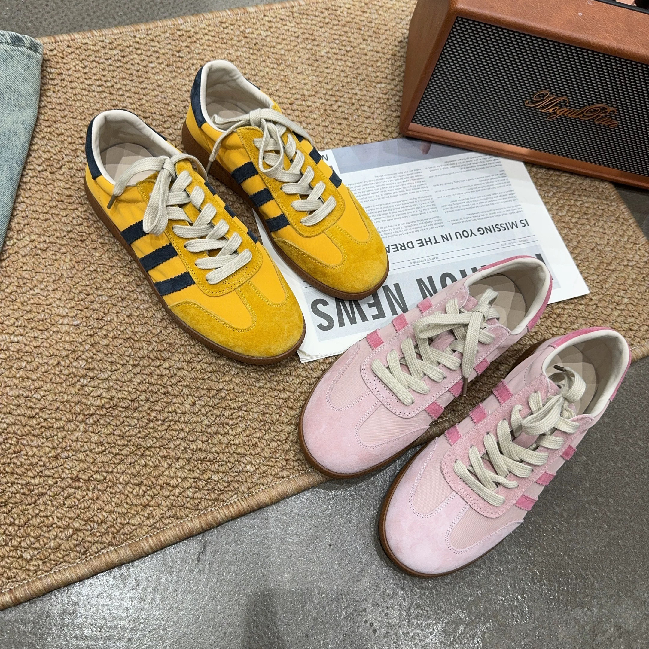 316-2 夏季新品女真皮德训软底透气简约舒适百搭系带休闲鞋学院风