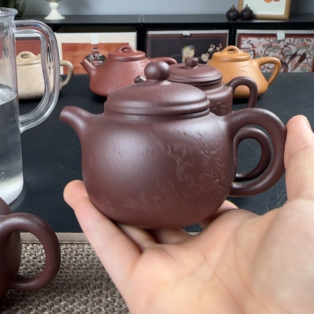 茶壶紫砂微瑕匏尊山水