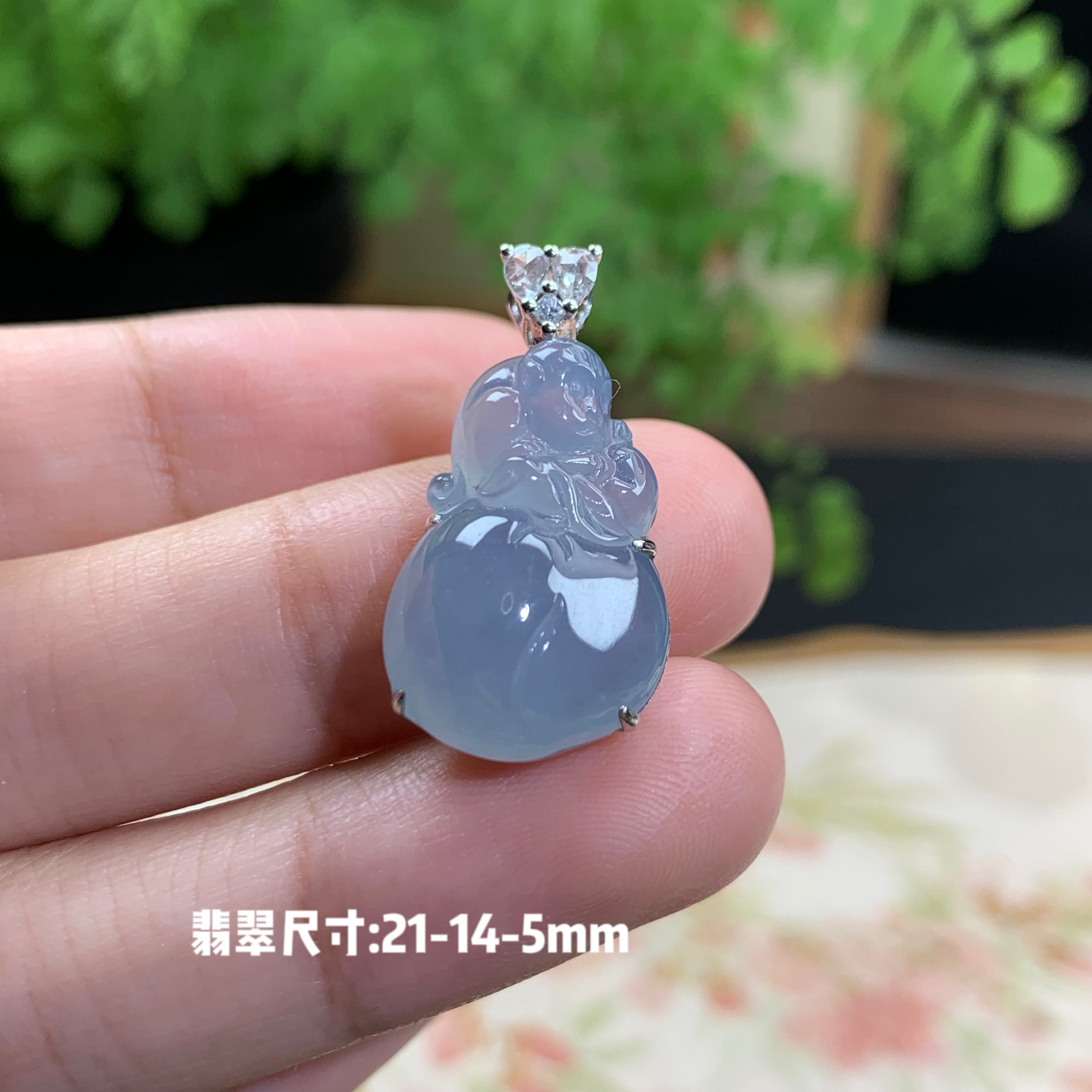 仙子翡翠18k金镶嵌冰种紫罗兰寿桃吊坠灵猴献瑞吊坠缅甸翡翠A货