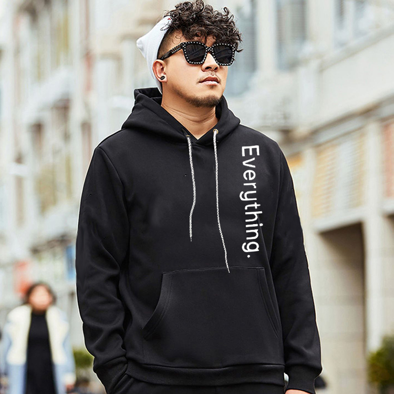 新款胖子男生连帽卫衣加肥加大休闲宽松简洁加绒长袖套头衫11XL