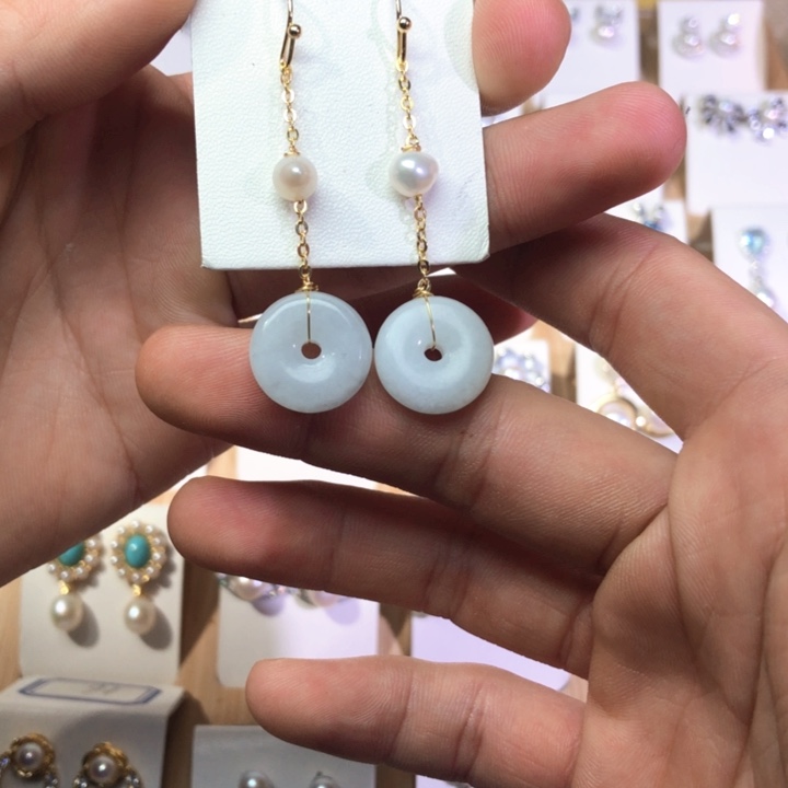 淡水珍珠耳饰银S925镶嵌