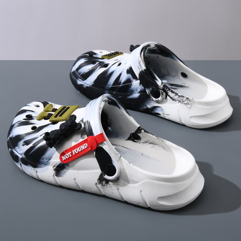 洞洞鞋男款2024新款夏季居家防滑潮流宿舍高颜值时尚运动包头拖鞋