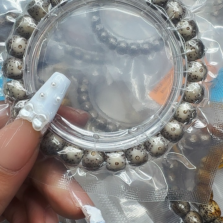 星月菩提手串610尽头卡姿兰黑灰星月98桶单圈